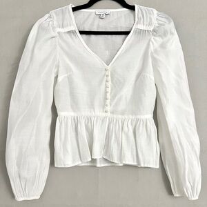 Topshop White Peplum Blouse